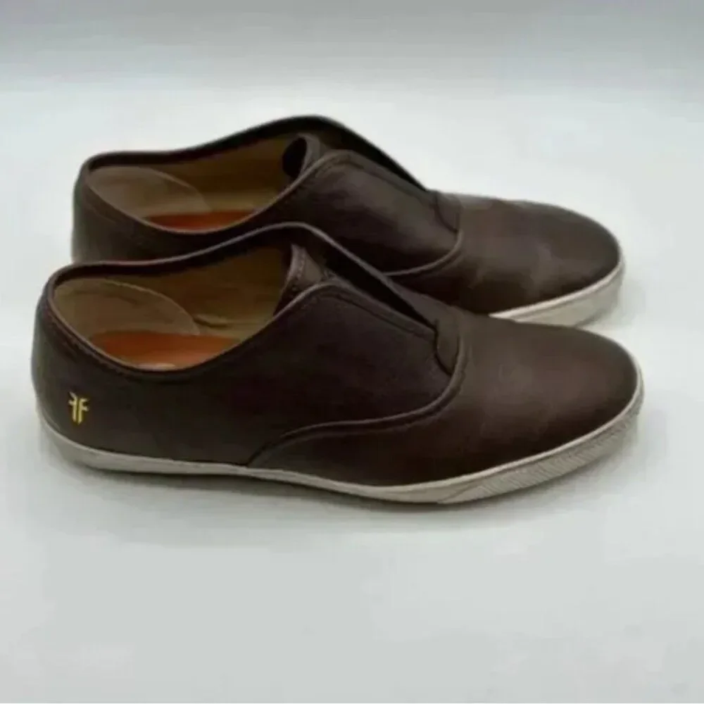 Frye Men's Dark Brown Leather Slip On Loafer Sneakers Loafer Size 9